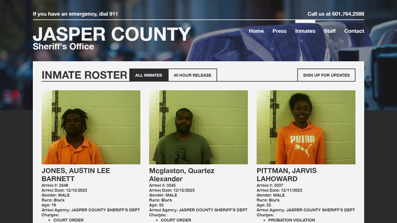 Inmate Roster | Jasper SO
